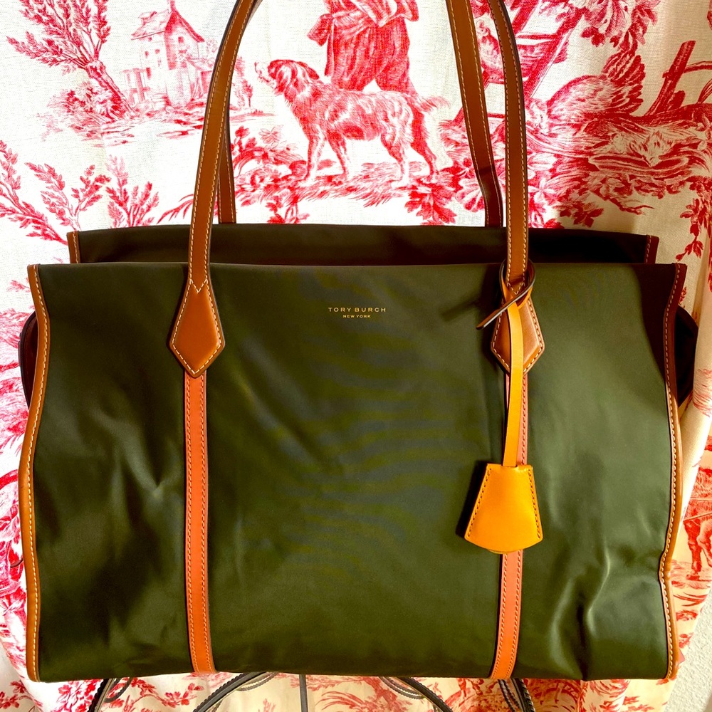 Tory Burch Perry Nylon Tote Grape Leaf - Like New